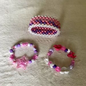 Kawaii Unicorn Kandi Bracelet — Pastel EDM/Rave Accessory, OS, Handmade